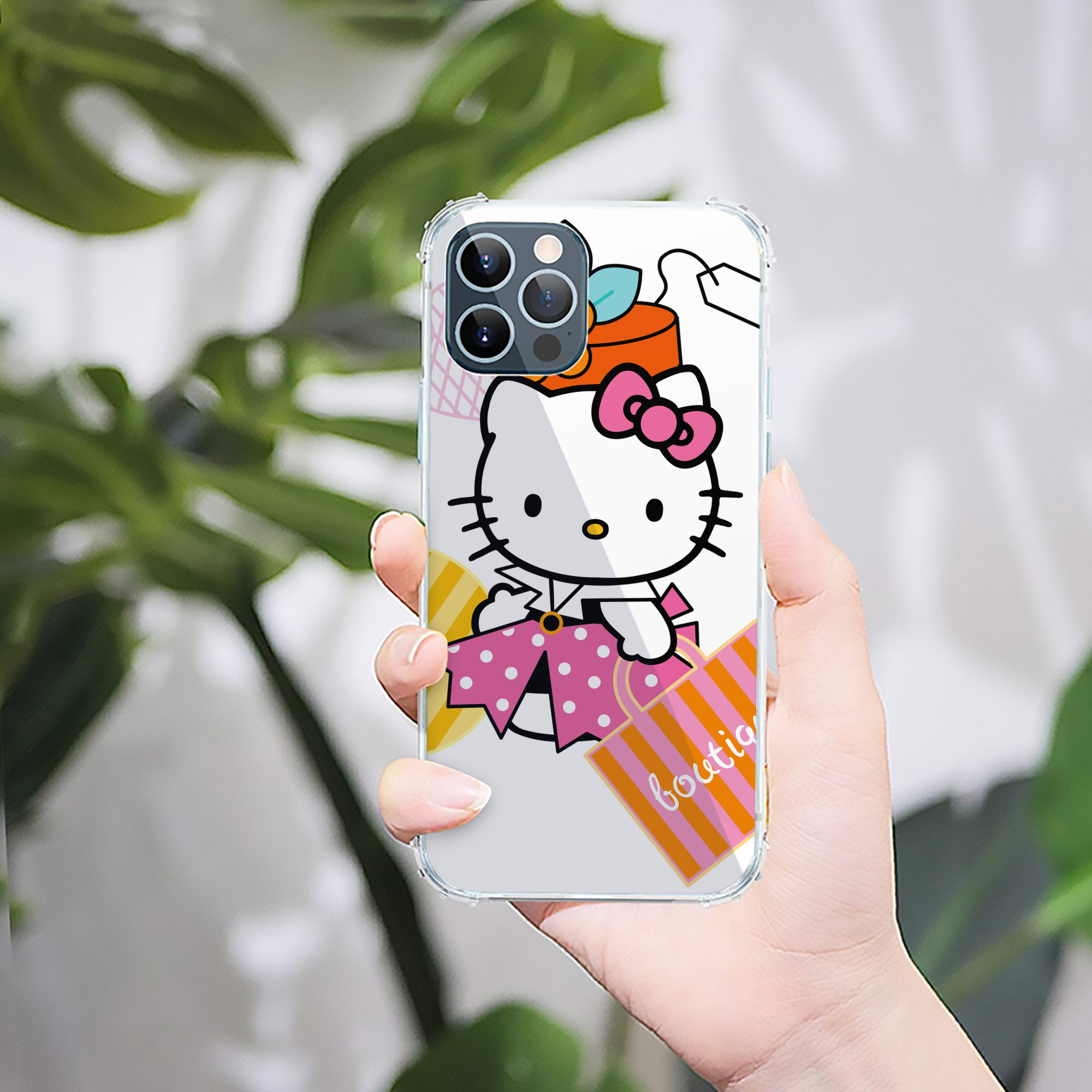 （画像用） Hello Kitty ハローキティ 【iPhone 12シリーズ対応】透明スマホケース（クリアソフトケース）